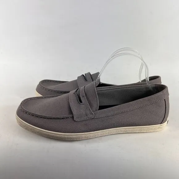 Cole Haan Hyannis Penny Loafer mens size 12 grey canvas slip on boat shoes