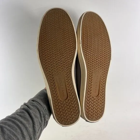 Cole Haan Hyannis Penny Loafer mens size 12 grey canvas slip on boat shoes