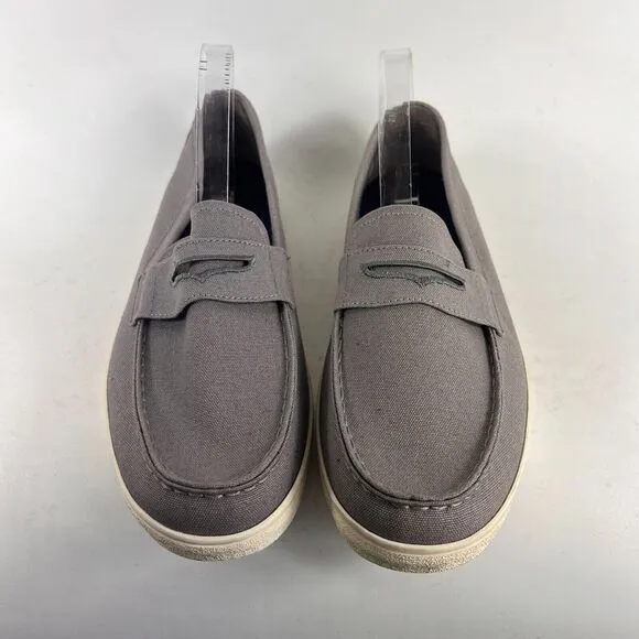 Cole Haan Hyannis Penny Loafer mens size 12 grey canvas slip on boat shoes