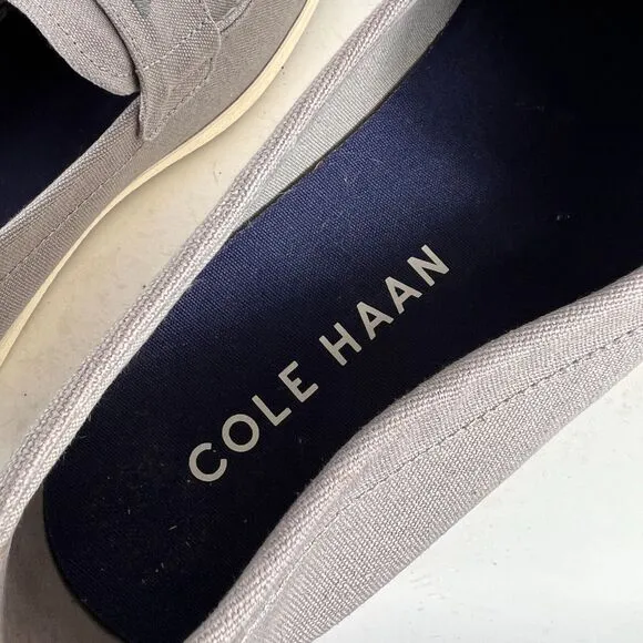 Cole Haan Hyannis Penny Loafer mens size 12 grey canvas slip on boat shoes