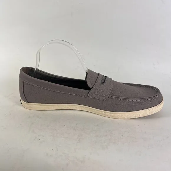 Cole Haan Hyannis Penny Loafer mens size 12 grey canvas slip on boat shoes