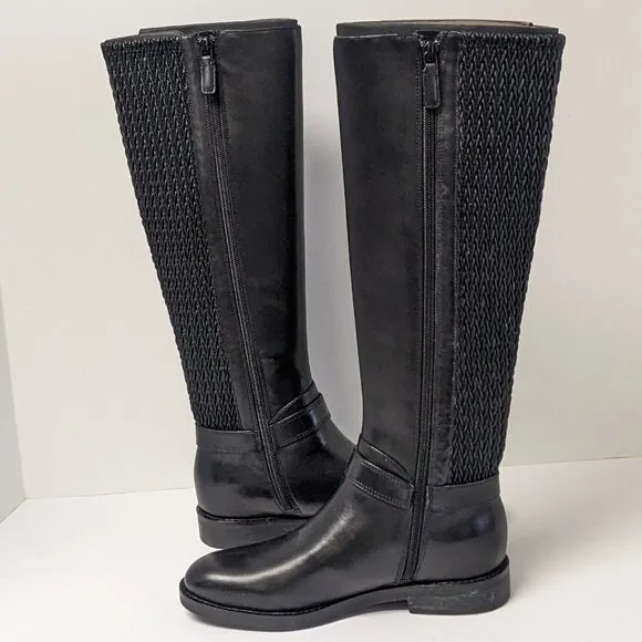 Cole Haan Leela Grand Riding Boots, Black Leather, Women's 5 M