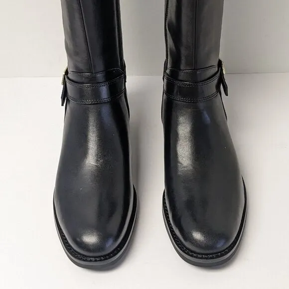 Cole Haan Leela Grand Riding Boots, Black Leather, Women's 5 M