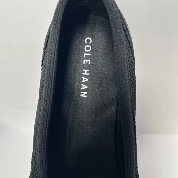 Cole Haan loafers women's 9.5 black mesh leather cushioned stretch lightweight