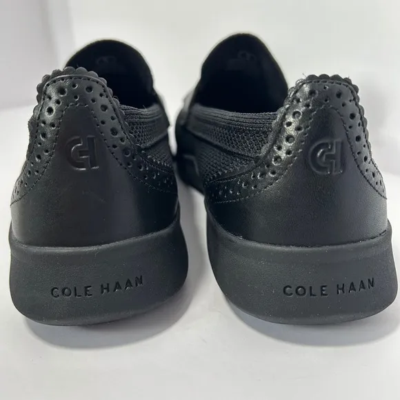 Cole Haan loafers women's 9.5 black mesh leather cushioned stretch lightweight