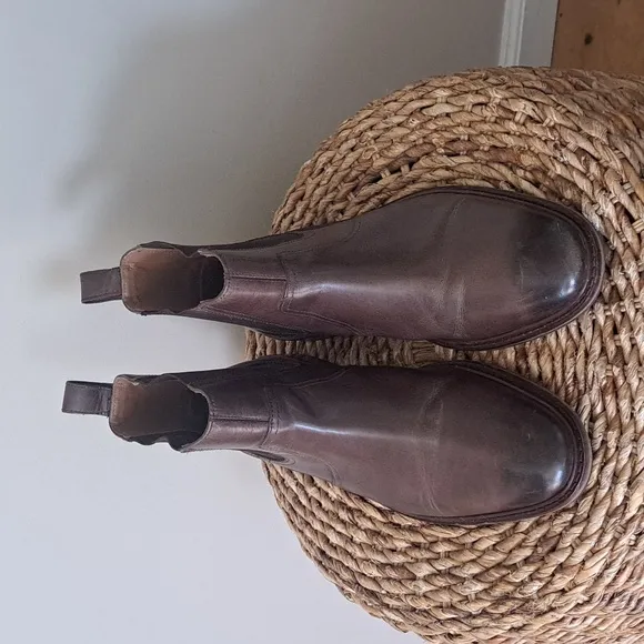 Cole Haan Mens Brown Leather Pull On Chelsea Boots Elastic Panels S-10