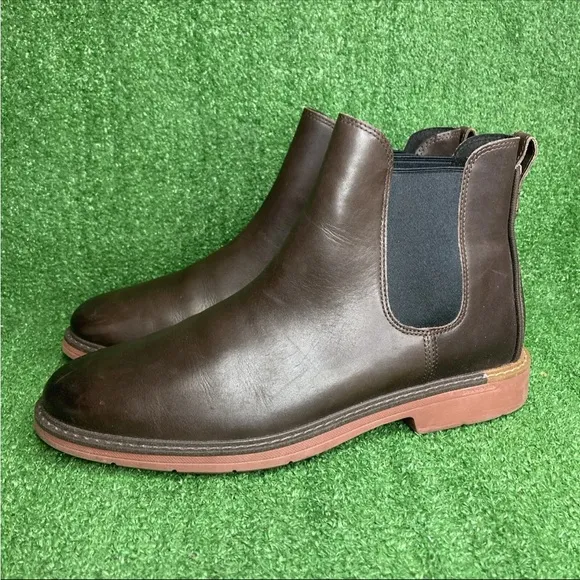 COLE HAAN Mens Brown Round Toe Leather Chelsea Boots 11 M - Excellent