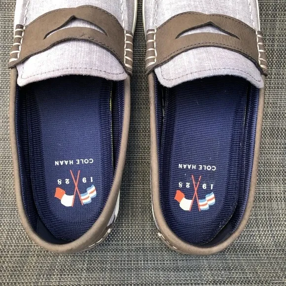 Cole Haan Men's Canvas Pinch Weekender Penny Loafers Shoes Size 11.5