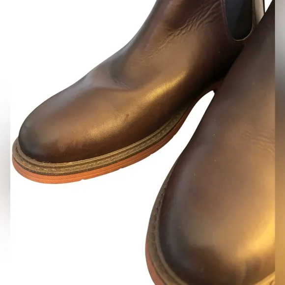 COLE HAAN Men's Go-To Chelsea Pull On Boots Leather Dark Brown Size 10.5