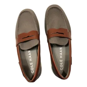 Cole haan men’s grey &amp;‎ brown nantucket penny loafers new size 10.5 brand new