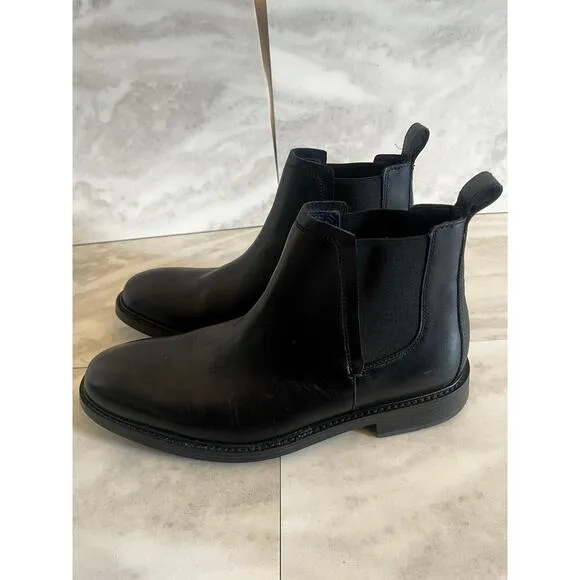 Cole Haan Men's Hawthorne Chelsea Chukka Boots Black Leather C28097 Size 8