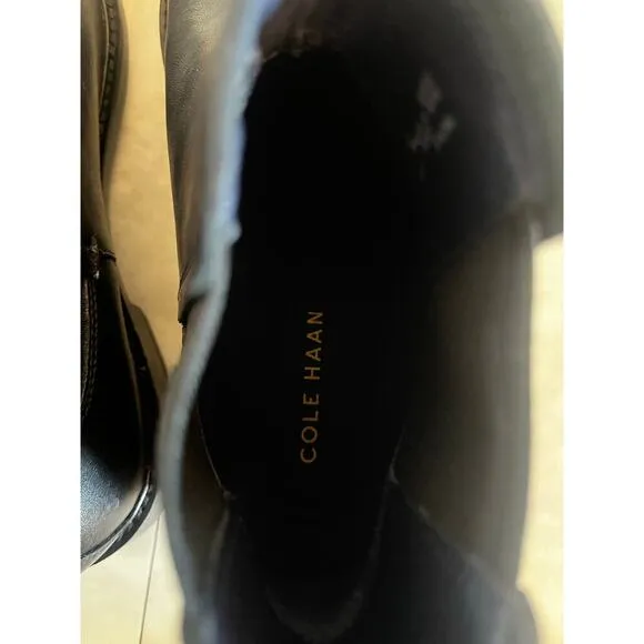 Cole Haan Men's Hawthorne Chelsea Chukka Boots Black Leather C28097 Size 8
