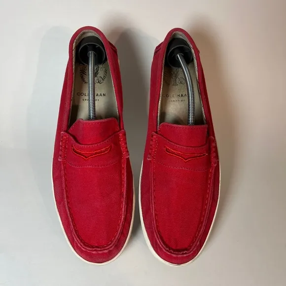 Cole Haan Men’s Pinch Weekender Canvas Penny Loafers, Size 9.5. Red sneakers