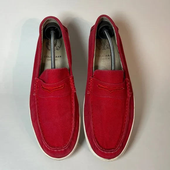 Cole Haan Men’s Pinch Weekender Canvas Penny Loafers, Size 9.5. Red sneakers
