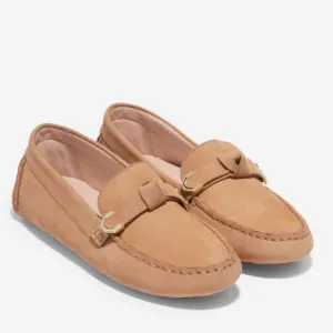 Cole Haan Neutral Women's Evelyn Bow Drivers Loafers Lightweight Birch Beige S8