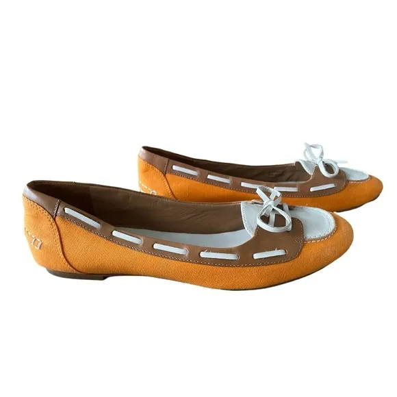 Cole Haan Nike Air Gabi Canvas and Leather Boat Loafers Size 9