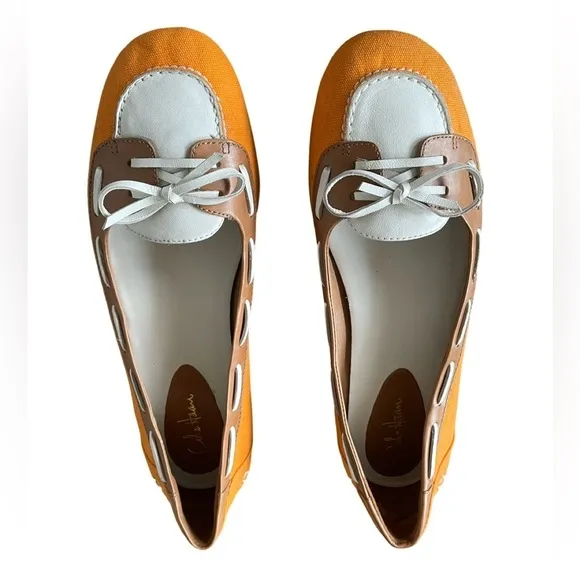Cole Haan Nike Air Gabi Canvas and Leather Boat Loafers Size 9