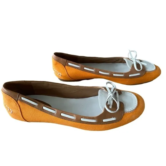 Cole Haan Nike Air Gabi Canvas and Leather Boat Loafers Size 9