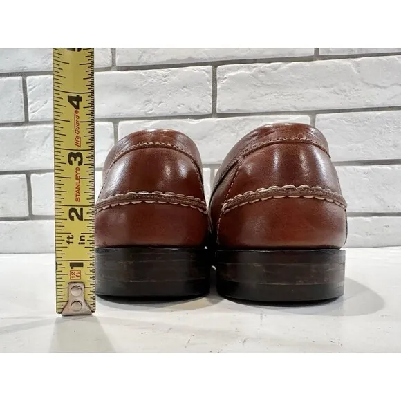 Cole Haan Pinch Penny Loafers Mens Size 11.5 M Cognac Tan Moc Toe Shoe Handsewn