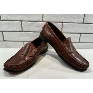 Cole Haan Pinch Penny Loafers Mens Size 11.5 M Cognac Tan Moc Toe Shoe Handsewn