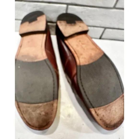 Cole Haan Pinch Penny Loafers Mens Size 11.5 M Cognac Tan Moc Toe Shoe Handsewn