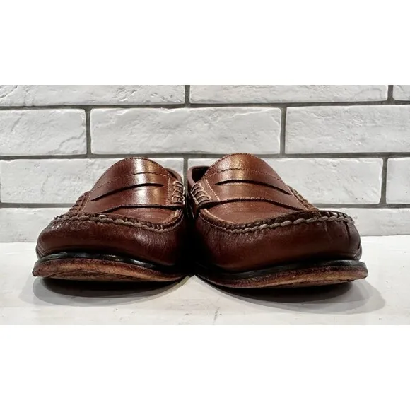 Cole Haan Pinch Penny Loafers Mens Size 11.5 M Cognac Tan Moc Toe Shoe Handsewn
