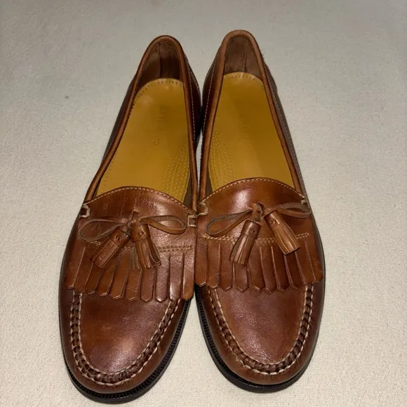 COLE HAAN Saddle Tan Kilt Tassel Leather Dwight‎ Loafers Men’s Sz13M EUC Preppy