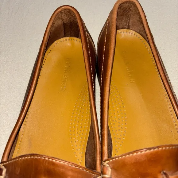 COLE HAAN Saddle Tan Kilt Tassel Leather Dwight‎ Loafers Men’s Sz13M EUC Preppy