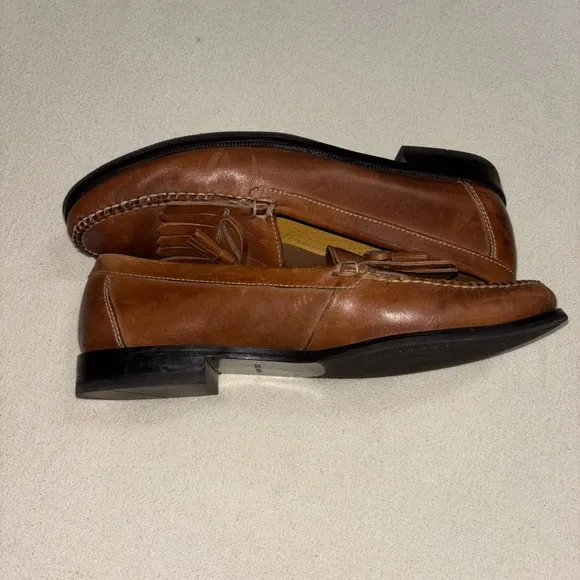 COLE HAAN Saddle Tan Kilt Tassel Leather Dwight‎ Loafers Men’s Sz13M EUC Preppy