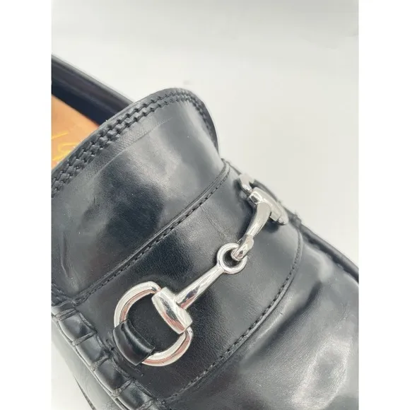 Cole Haan Silver Bit Men's Horsebit Loafers Size 8M Black Leather Vibram Soles