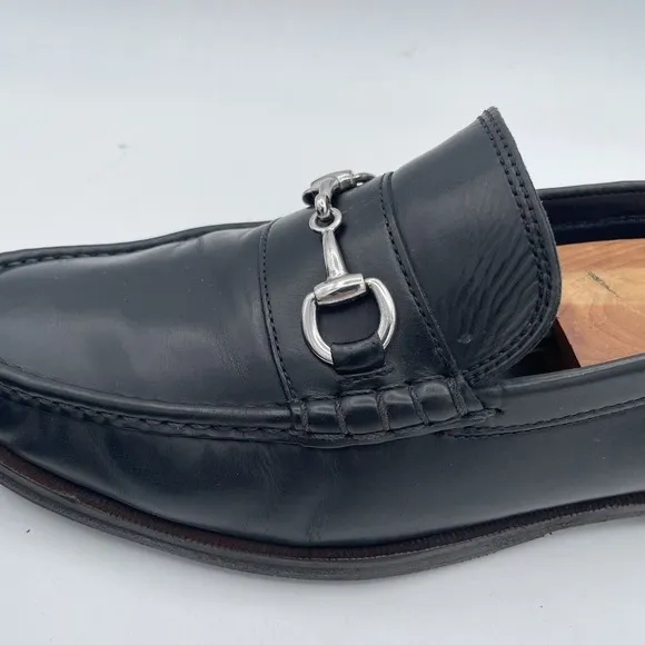 Cole Haan Silver Bit Men's Horsebit Loafers Size 8M Black Leather Vibram Soles