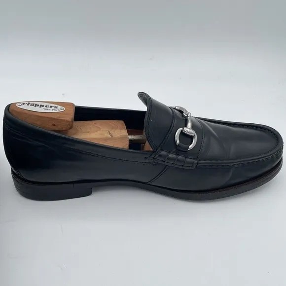 Cole Haan Silver Bit Men's Horsebit Loafers Size 8M Black Leather Vibram Soles
