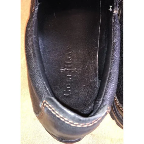 Cole Haan Trucker Venetian Mens Size 10.5 Black Leather Slip On Loafer Shoes