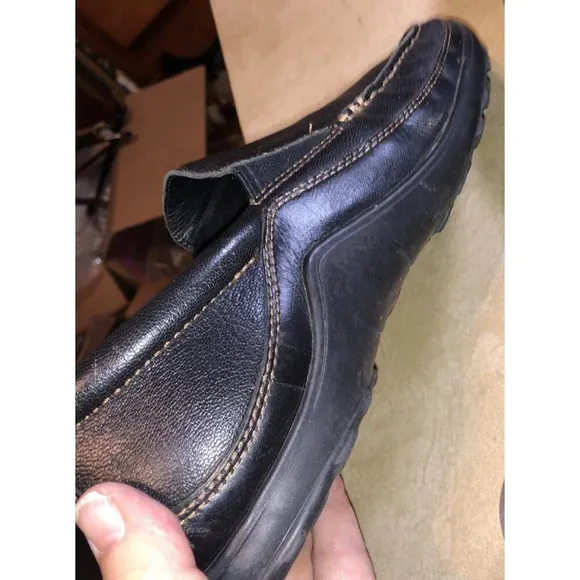 Cole Haan Trucker Venetian Mens Size 10.5 Black Leather Slip On Loafer Shoes