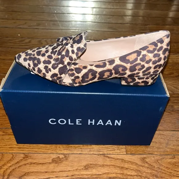 Cole Haan Viola Skimmer Flats Leopard Print Luxury Suede Women’s Size 6