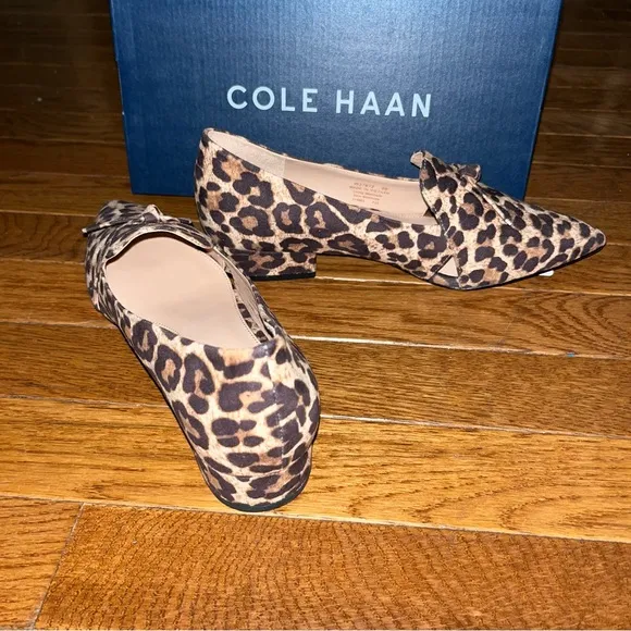 Cole Haan Viola Skimmer Flats Leopard Print Luxury Suede Women’s Size 6