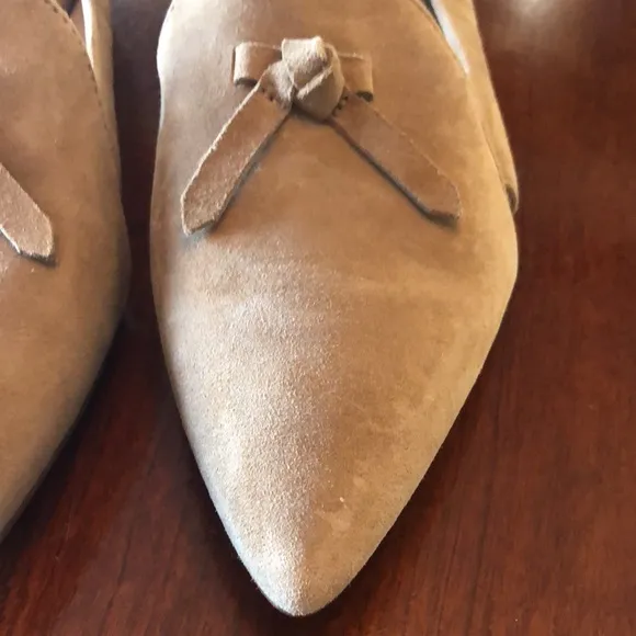 Cole Hann Viola Skimmer Flat oatmeal  6B flats peek a boo sides/bow/slip on