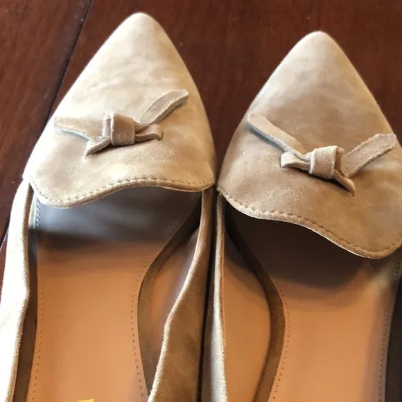 Cole Hann Viola Skimmer Flat oatmeal  6B flats peek a boo sides/bow/slip on