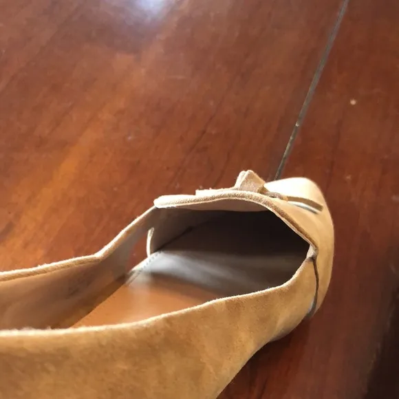 Cole Hann Viola Skimmer Flat oatmeal  6B flats peek a boo sides/bow/slip on