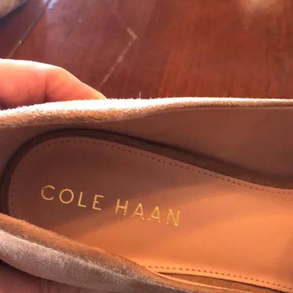 Cole Hann Viola Skimmer Flat oatmeal  6B flats peek a boo sides/bow/slip on