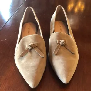 Cole Hann Viola Skimmer Flat oatmeal  6B flats peek a boo sides/bow/slip on