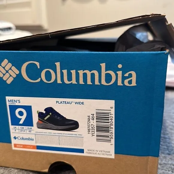 Columbia Men's Plateau Hiking Shoe Navy NEW in Box Size 9