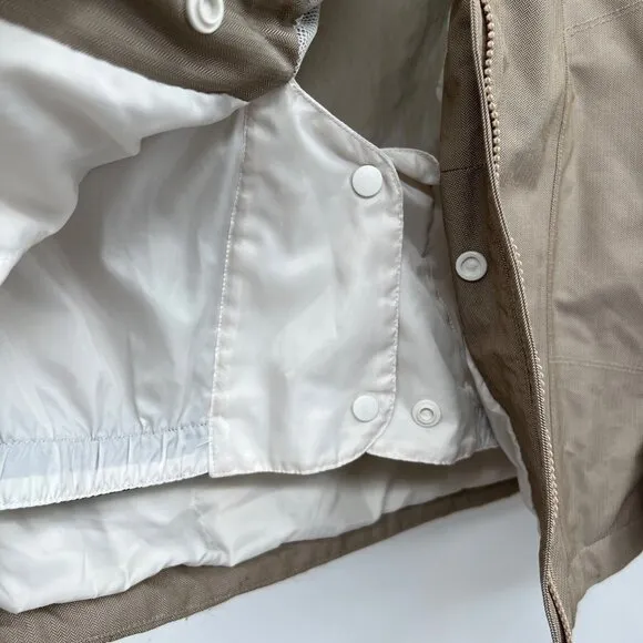 Columbia Titanium Women's Light Tan Insulated Waterproof Hoodie Jacket Size Medi
