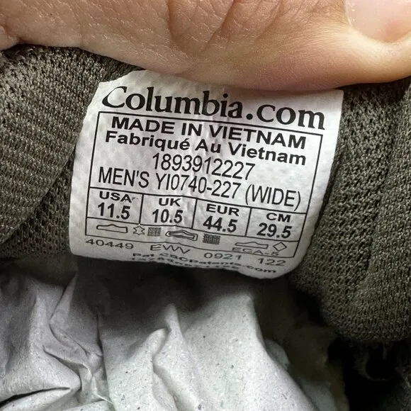 Columbia Valley Pointe Waterproof Men's size 11.5 Hiker Shoes Wide