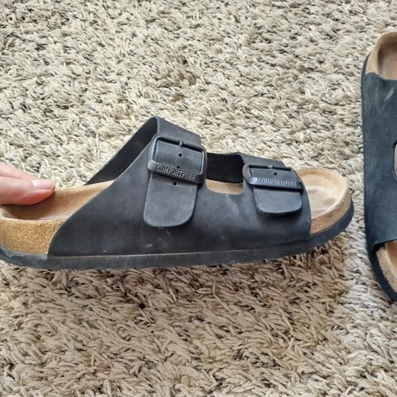Comfortfusse Bali Leather Two-Strap Sandals sz 38/7-7,5