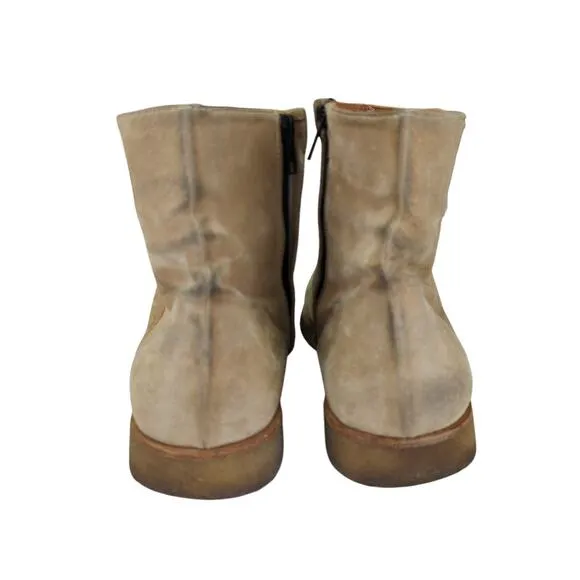 Common Projects Tan Suede Ankle Boots British Chelsea Side Zip Men's 12 EU 45