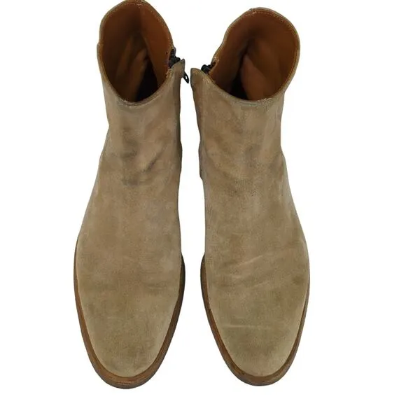 Common Projects Tan Suede Ankle Boots British Chelsea Side Zip Men's 12 EU 45