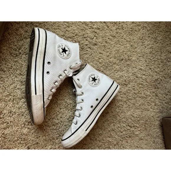 Converse All Star High Top‎ Sneakers &quot;Love Your Mother&quot; Graphic White Woman's 7