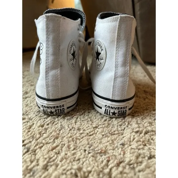 Converse All Star High Top‎ Sneakers &quot;Love Your Mother&quot; Graphic White Woman's 7