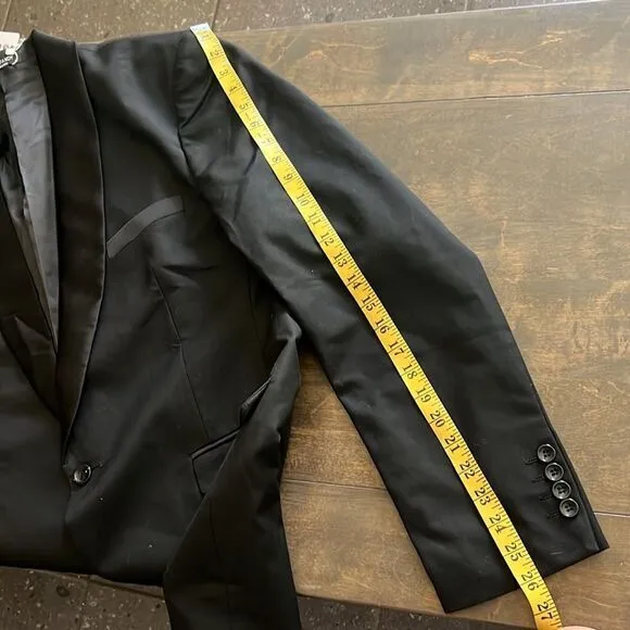 Coofandy Men Suit 2 Piece with Black Lapel Slim for Wedding Groom Tuxedo Set